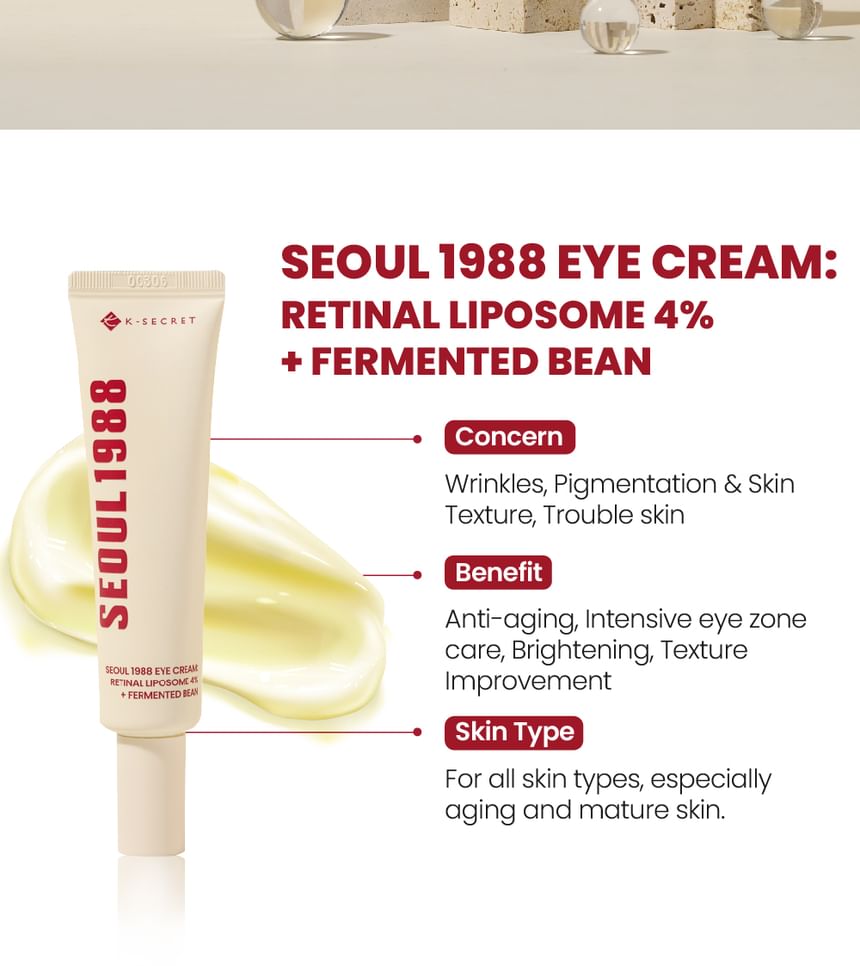 KSECRET SEOUL 1988 Eye Cream Retinal Liposome 4% + Fermented Bean 30Ml
